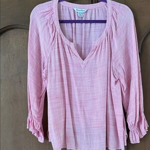 Tommy Bahama Pink Blouse gingham XL